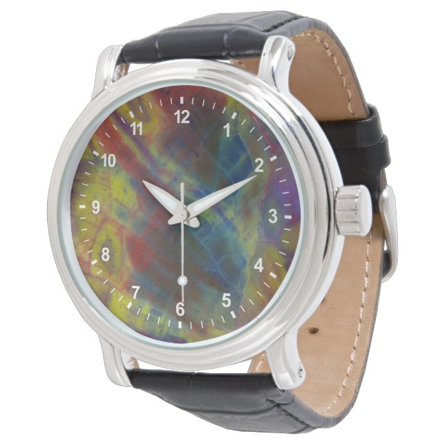 Reloj De Pulsera Madera Petrificada Vertical (Angular)