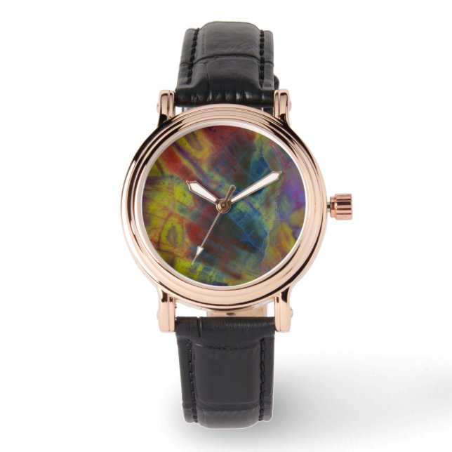Reloj De Pulsera Madera Petrificada Vertical (Anverso)