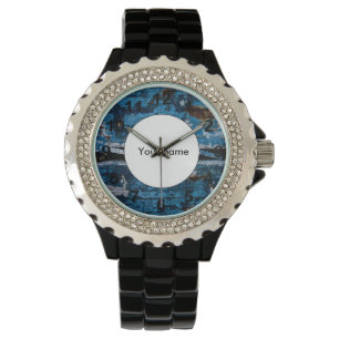Reloj De Pulsera Madera pintada de azul