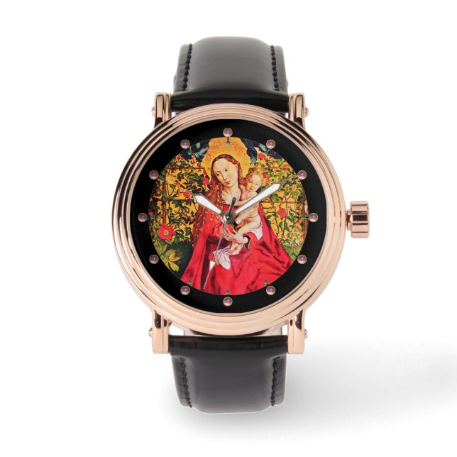 RELOJ DE PULSERA MADONNA DEL ROSA BOWER, GEMAS AMETYST ROSA (Anverso)