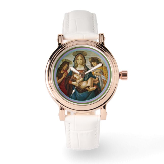 Reloj De Pulsera Madonna y Niño de Botticelli (Anverso)