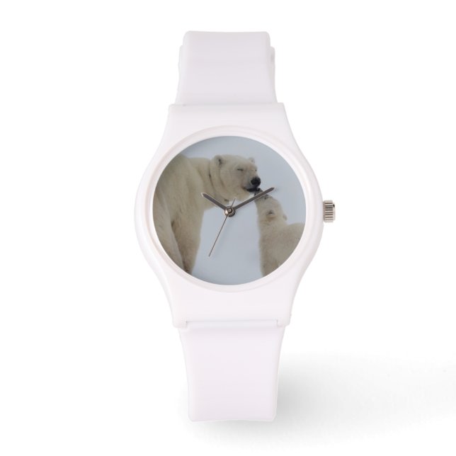 Reloj De Pulsera Madre del oso polar con cachorro (Anverso)