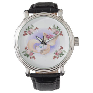 Reloj De Pulsera Madre Fox Hug Baby Conejo