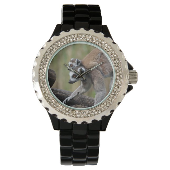 Reloj De Pulsera Madre Y Bebé De Lemur De Canto (Anverso)