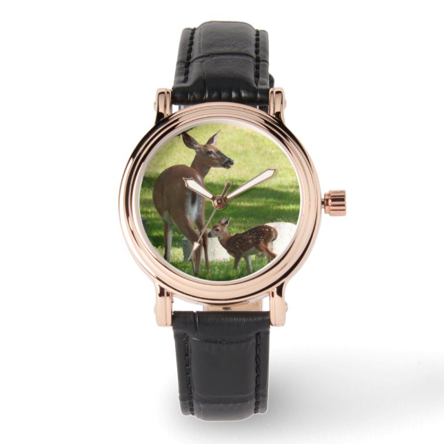 Reloj De Pulsera Madre y ciervo bebé (Anverso)