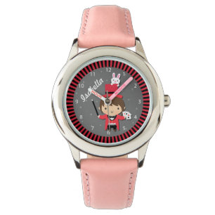 Reloj De Pulsera Maga Niña Bonita y Conejo Para Niños