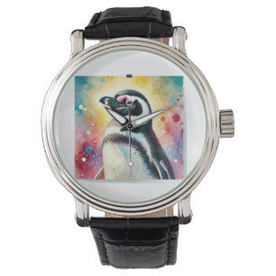 Reloj De Pulsera Magellanic Penguin 190724AREF124 - Watercolor