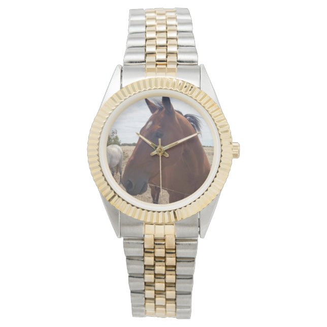 Reloj De Pulsera Mágica de caballos marrones, (Anverso)