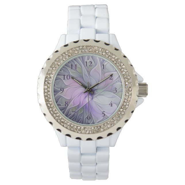 Reloj De Pulsera Magnífica Belleza Moderna Resumen Flor de Arte Fra (Anverso)