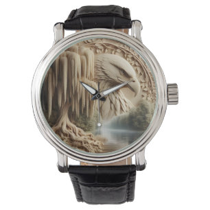 Reloj De Pulsera Magnífico Águila Con Vistas Al Lago Serene