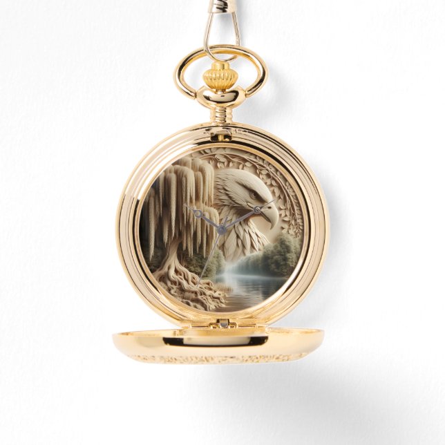 Reloj De Pulsera Magnífico Águila Con Vistas Al Lago Serene (Anverso)