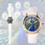 Reloj De Pulsera Magnífico pavo real con desplome verde azulado y o<br><div class="desc">Este Watch presenta un magnífico diseño de pavo real con maravillosos colores verde azulados,  azules reales y dorados. Motivo romántico y elegante. Un regalo perfecto y personalizado para cualquier ocasión.</div>