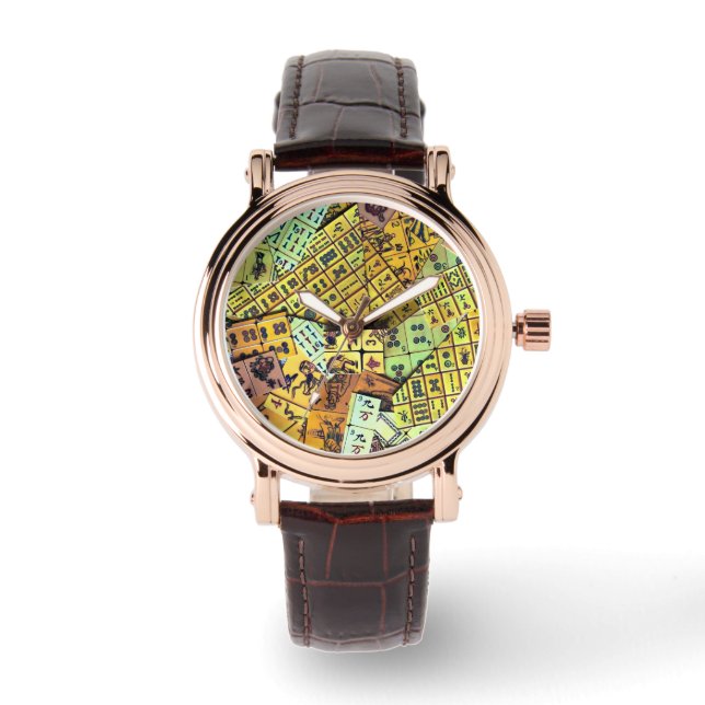 Reloj De Pulsera Mah Jongg Vintage Tiles Watch (Anverso)