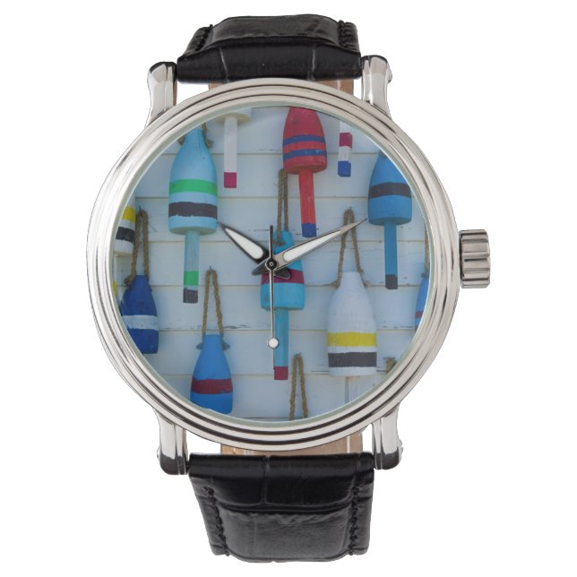 Reloj De Pulsera Maine, Stonington, boyas decorativas de langosta (Anverso)