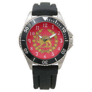 Reloj De Pulsera Majestic Beautiful Male Golden Yellow Lion