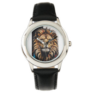 Reloj De Pulsera Majestic Mane: El tiempo de la mirada del león