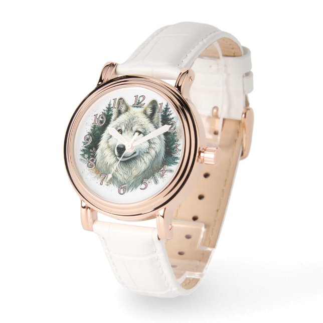 Reloj De Pulsera Majestic Wolf Time (Ángulo)