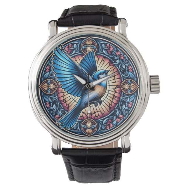 Reloj De Pulsera Majestuoso pájaro azul en vuelo (Anverso)