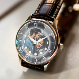 Reloj De Pulsera Make Your Own Elegant Modern Moon Phase Photo Gift