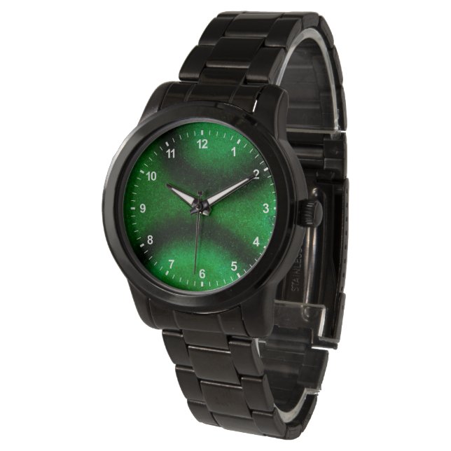 Reloj De Pulsera Malaquita circular verde (Angular)