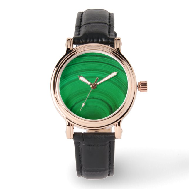 Reloj De Pulsera Malaquita Verde Primer Plano (Anverso)
