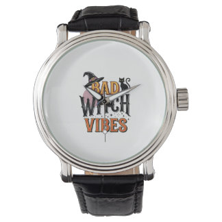 Reloj De Pulsera Malas vibras de bruja Diseño de camiseta vintage d