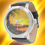 Reloj De Pulsera Malecon Sunset 2441<br><div class="desc">Pintura de la colección "Malecon Sunset 2441" El reloj de cuero de época masculino es un reloj de cara grande que nunca se irá de moda. Ideal para ocasiones formales y divertidas. Personalice en la página del producto o haga clic en el botón "Personalizar" para obtener más opciones de diseño....</div>