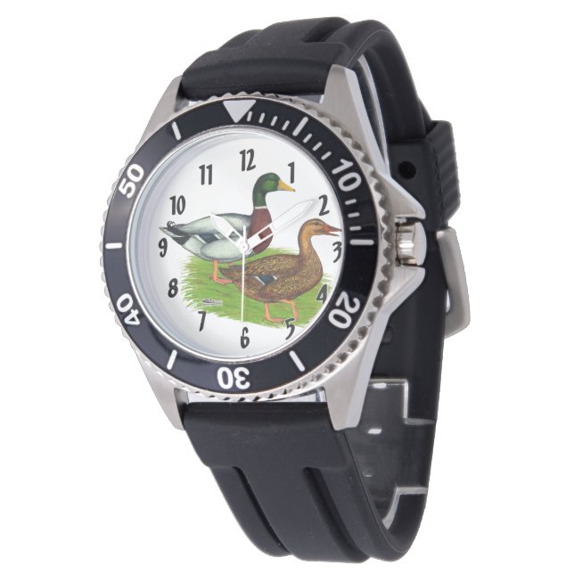 Reloj De Pulsera Mallard Drake y Duck (Angular)