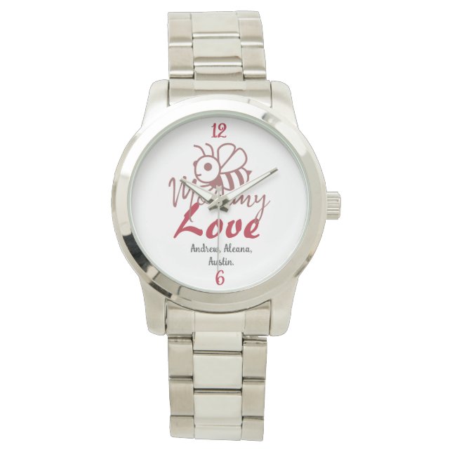Reloj De Pulsera Mamá Abeja Mamá Llama A Personalizar Personalizada (Anverso)