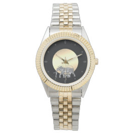 Reloj De Pulsera Mamá y elefante bebé al sol