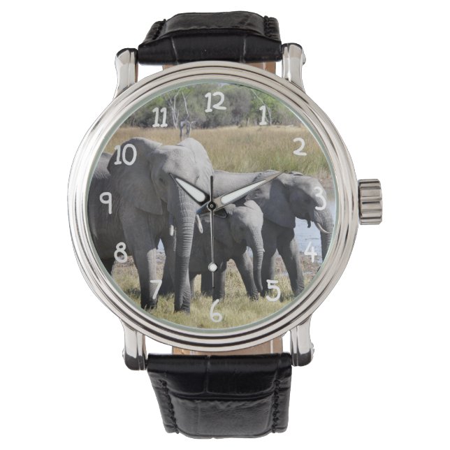 Reloj De Pulsera Manadas de elefantes de África (Anverso)
