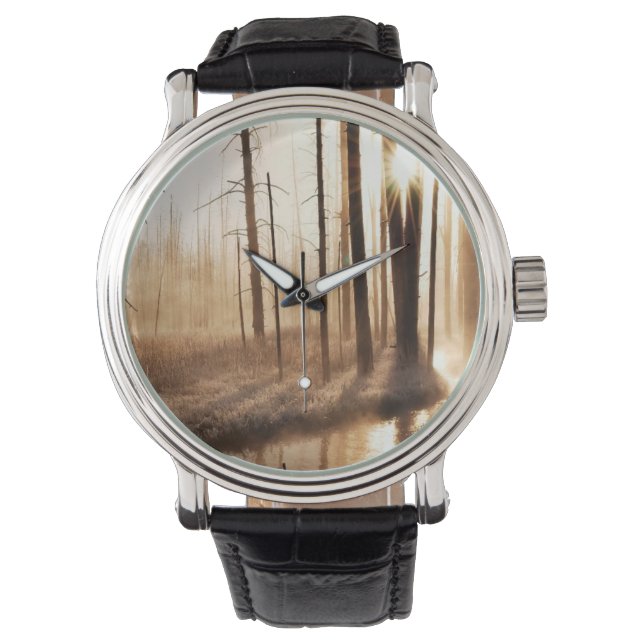 Reloj De Pulsera Mañana de Yellowstone helado (Anverso)