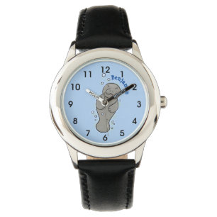 Reloj De Pulsera Manatí de bebé con ilustracion de burbujas