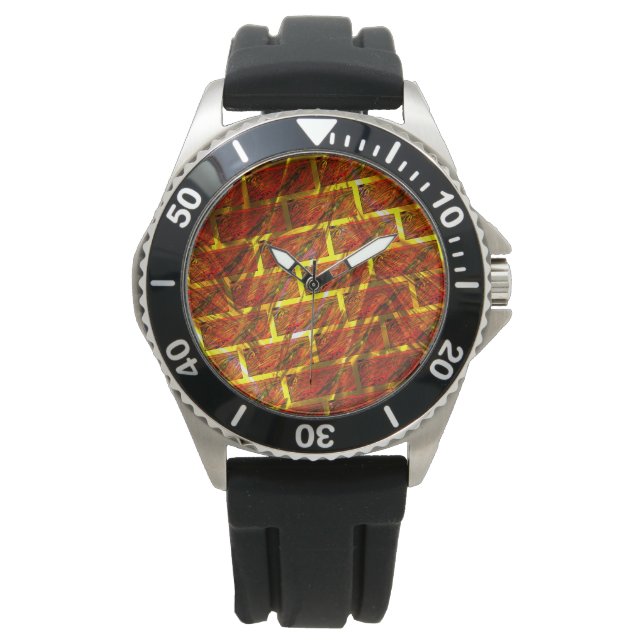 Reloj De Pulsera ¿Mancha roja, raspada, grilla dorada o efecto ladr (Anverso)