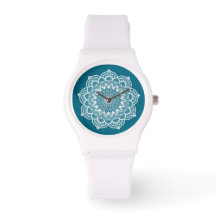 Mandala Blanca sobre Fondo Azul