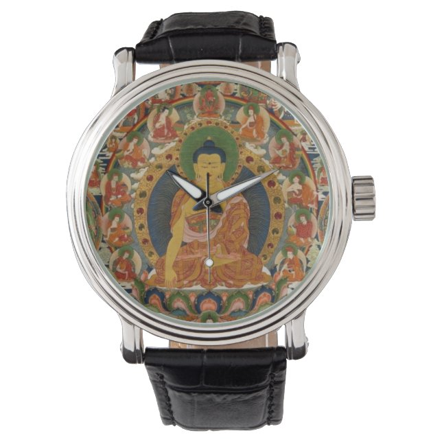Reloj De Pulsera Mandala completa pintada de Bután (Anverso)