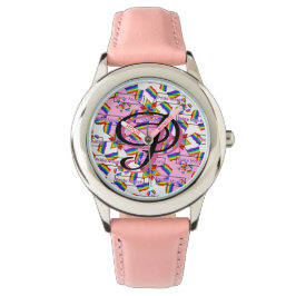 Reloj De Pulsera Mandalá de Arcoíris Monograma Orgullo - Geométrico