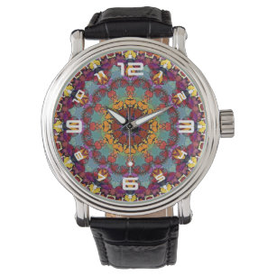 Reloj De Pulsera Mandalá de caleidoscopio fractal Patrón-64351