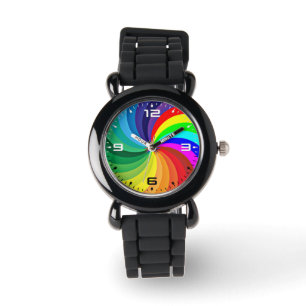 Reloj De Pulsera Mandalá de Colores de Arcoíris-46556