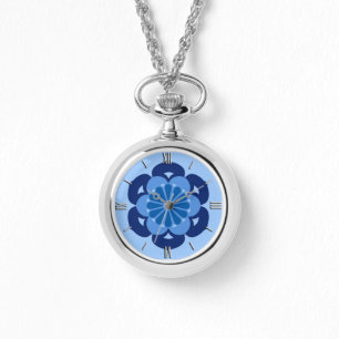 Reloj De Pulsera Mandala de flores Lotus, índigo y azul claro