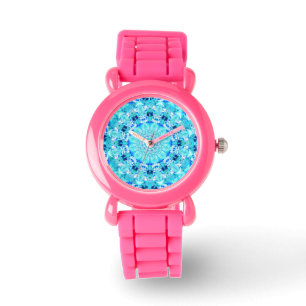 Reloj De Pulsera Mandala del cordón de la aguamarina, azul