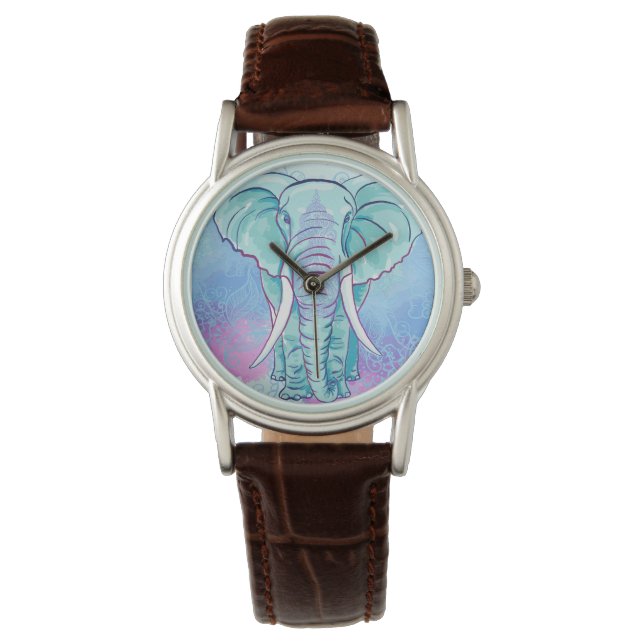 Reloj De Pulsera Mandala Elephant Bohemian Hippie (Anverso)