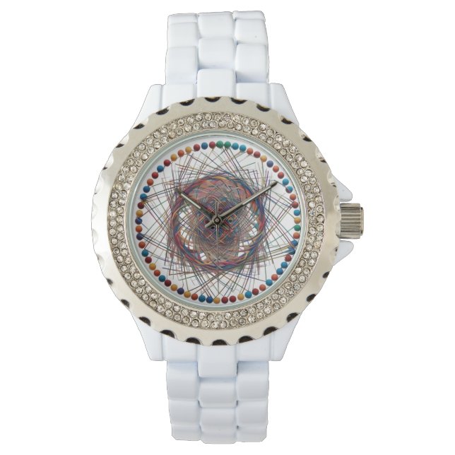 Reloj De Pulsera Mandala geométrica colorida - Mujeres modernas ret (Anverso)
