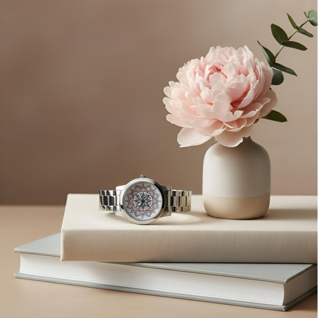 Reloj De Pulsera Mandala Intricada Pastel Floral (Subido por el creador)