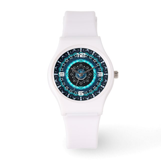 Reloj De Pulsera Mandala Kaleidoscope con fondo negro (Anverso)