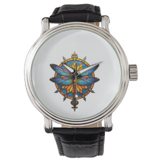 Reloj De Pulsera Mandalá Libélula Luminosa Geometría Sagrada Espiri