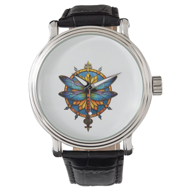 Reloj De Pulsera Mandalá Libélula Luminosa Geometría Sagrada Espiri (Anverso)