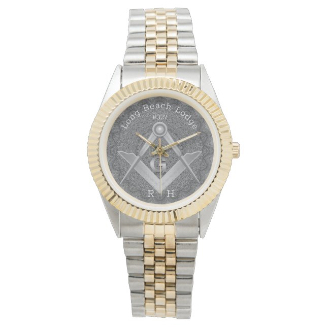 Reloj De Pulsera Mandala Monograma Masonic Lodge Watch (Anverso)