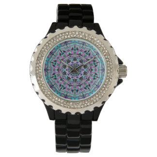 Reloj De Pulsera Mandala morada y azul