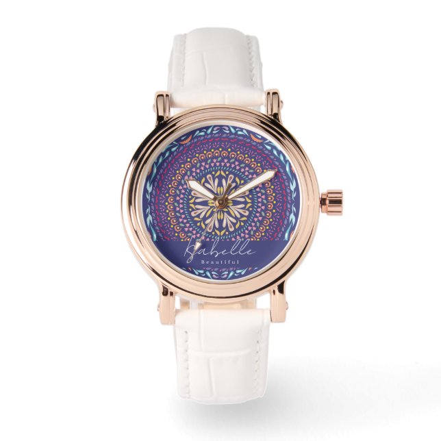 Reloj De Pulsera Mandala Purple (Anverso)